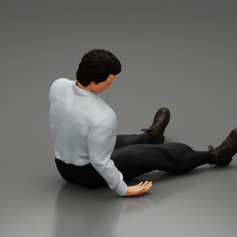Accident of a male worker sitting on the floor with an injured - Only-Games