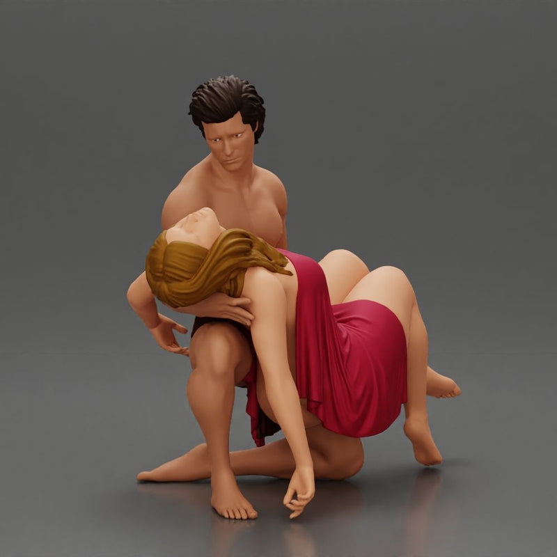 Sad man sitting pulls drowning girl from the ocean merge - Only-Games