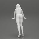 sexy girl in shorts and mini shirt leans against the car with her hands - Only-Games