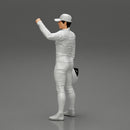 Motorbiker holding his helmet while waving his hand - Only-Games