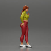 Beautiful woman with pigtails hair in mini shirt - Only-Games