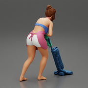 housewife makes home cleaning with a vacuum cleaner - Only-Games