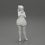 Beautiful woman standing and posing and in fashion summer dress - Only-Games