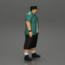 Big strong gangster homie in cap and short standing - Only-Games