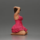 Graceful Pose in Pink Dress Radiating Elegance and Confidence - Only-Games