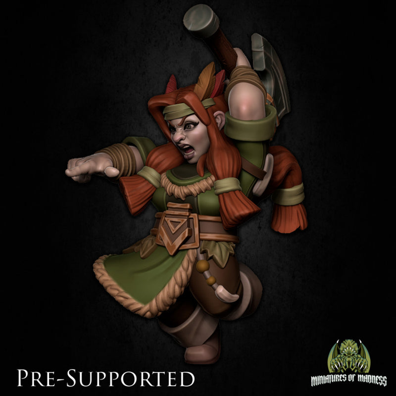 Lesna Branchutter [PRE-SUPPORTED] Female Dwarf Druid Barbarian - Only-Games