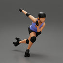 Derby girl speed skating around the bend fast - Only-Games