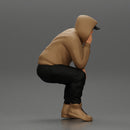 Young Gangster Man With Hoodie Sitting and thinking - Only-Games
