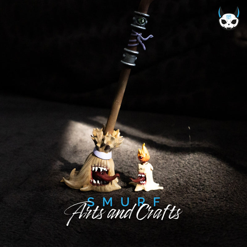 Mimic Broom and Candle - Dark Fantasy 3D Miniature