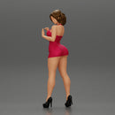 Attractive girl in mini dress and heels Leaning Against car - Only-Games