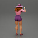 Travel woman in hat and short pointing her next destination using world map - Only-Games