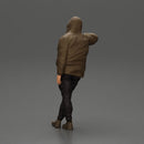 man leaning against the car, wearing an open jacket with hood - Only-Games