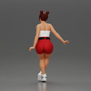 Asian girl wearing shorts sits on motorcycle - Only-Games