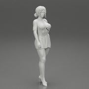 Beautiful Woman in Short Evening Mini Dress - Only-Games