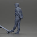 skater man leaning against the wall wearing a cap open shirt and banana bag - Only-Games