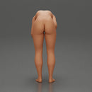 Naked Girl standing behind her boyfriend gently touching his face - Only-Games