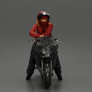 motorcyclist woman in helmet and hoodie sitting on motorcycle - Only-Games