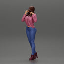 Beautiful girl in jeans and shirt posing - Only-Games