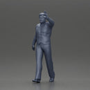 man in suit raising hand up walking - Only-Games