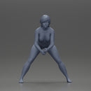 Naked tennis player holding her racket in a ready position - Only-Games