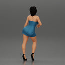 Sexy girl in mini dress Leaning Against Car on the beach - Only-Games