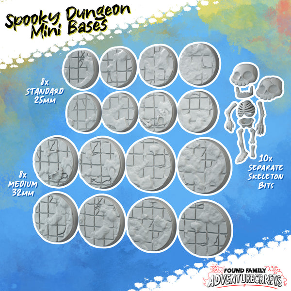 Spooky Dungeon Tile Bases & Disassembled Skeleton - Only-Games