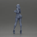 Confident Woman Posing Elegantly in Red Dress and Heels - Only-Games