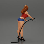 2 Sexy Girl in short putting gas in car at gasoline station - Only-Games