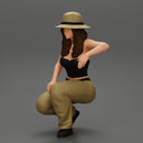 gangster homie lowrider girl in hat sitting beside car - Only-Games