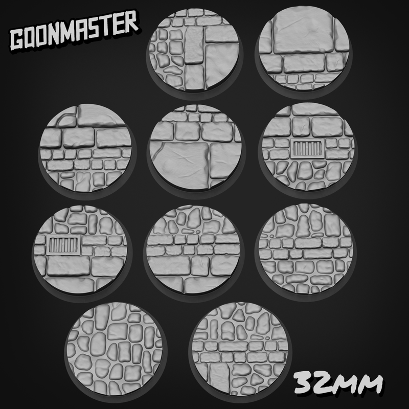 Cobbleston Road Bases 32mm Round x 10 - Only-Games