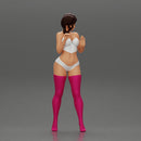 Attractive girl in bikini and stockings Leaning Against car - Only-Games