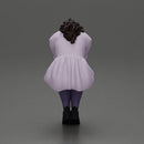 sad girl in a puff-sleeve shirt sitting and crying with her hands covering her face - Only-Games