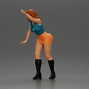 Curious Woman in mini skirt Checking Under the Hood of a Sleek Car - Only-Games