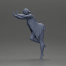 woman in an open long shirt and bikini, leaning with her hands against the wall - Only-Games