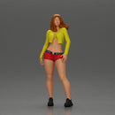Sexy girl posing in a mini open skirt and shorts - Only-Games