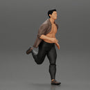 man running in an open shirt, fearing to be arrested - Only-Games
