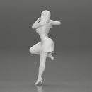 Sexy girl in mini skirt and heels Leaning Against wall - Only-Games