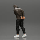 Criminal in Handcuffs man wearing hoodie walking with policeman - Only-Games