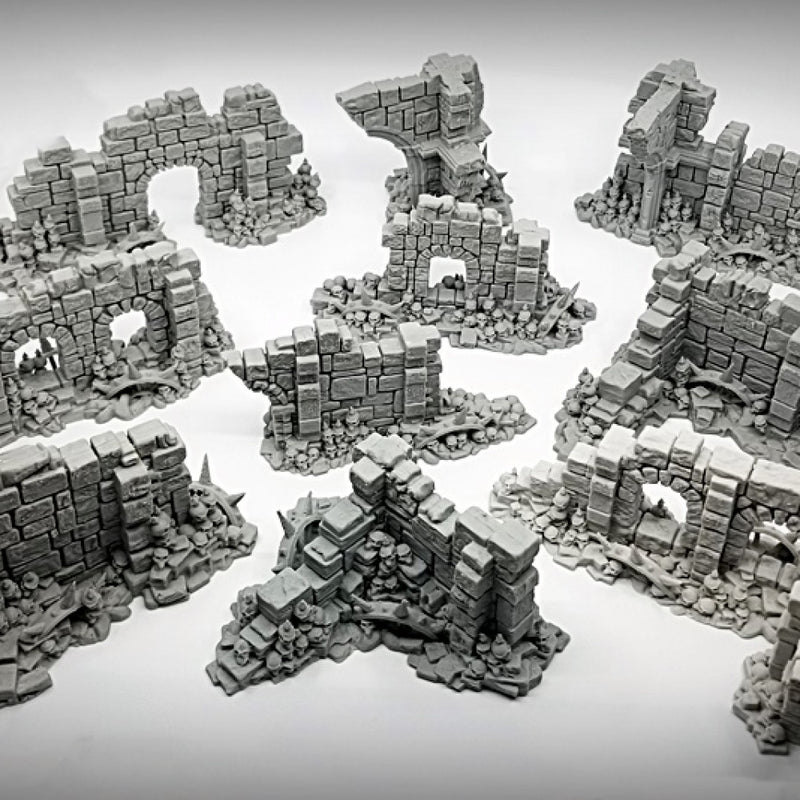 Basic Corner Wall A: Ancient Ruins GRIMDARK Terrain Set - Only-Games