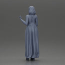 fashionable girl standing and posing in a robe and heels - Only-Games