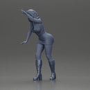 Curious Woman in mini skirt Checking Under the Hood of a Sleek Car - Only-Games