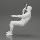 Gangster sitting at the table with a glass of whisky holding gun and playing poker - Only-Games