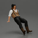 Man in Vintage Outfit and bonnet Seated in a Relaxed Pose - Only-Games