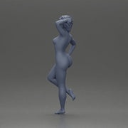 Naked girl with short hair leaning on a car - Only-Games