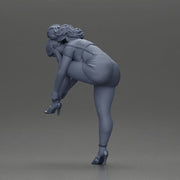 Sexy Girl Adjusting Her Stylish Red Heels - Only-Games