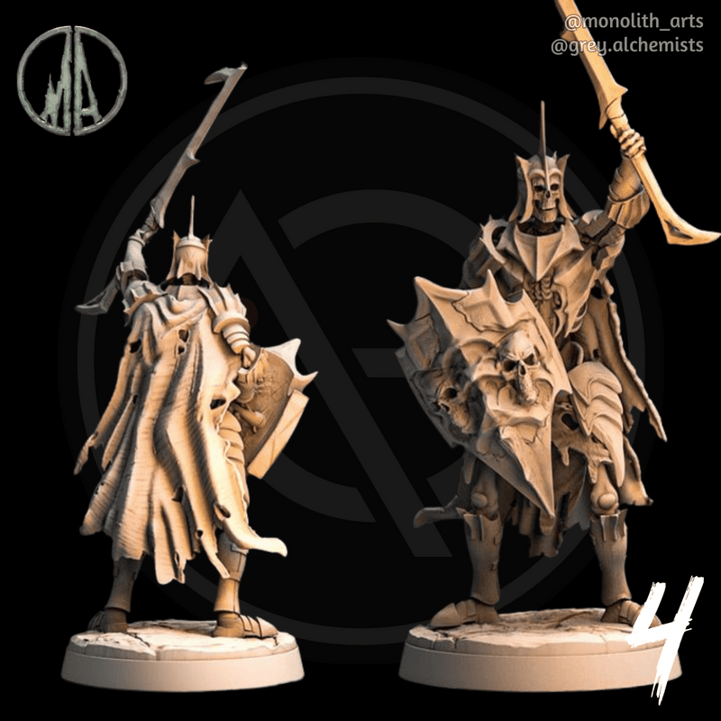 Skeleton Champions & Commanders - Bundle of 5 Fantasy Resin Miniatures in 32mm - DnD Monsters