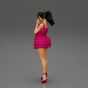 Beautiful woman standing and posing and in fashion summer dress - Only-Games