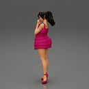 Beautiful woman standing and posing and in fashion summer dress - Only-Games