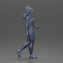 fashionable girl walking her dog, wearing a stylish shirt and long boots - Only-Games