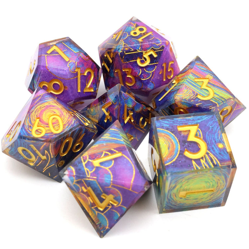 Gilded Cosmos | Art Core Dice | 7 Piece Set - Only-Games